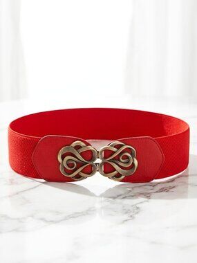  25.5 Inch Red Fashionable Ladies Stretch Belt
